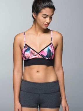 lululemon athletica Pink Floral Wrap Soft-Cup Sports Bra